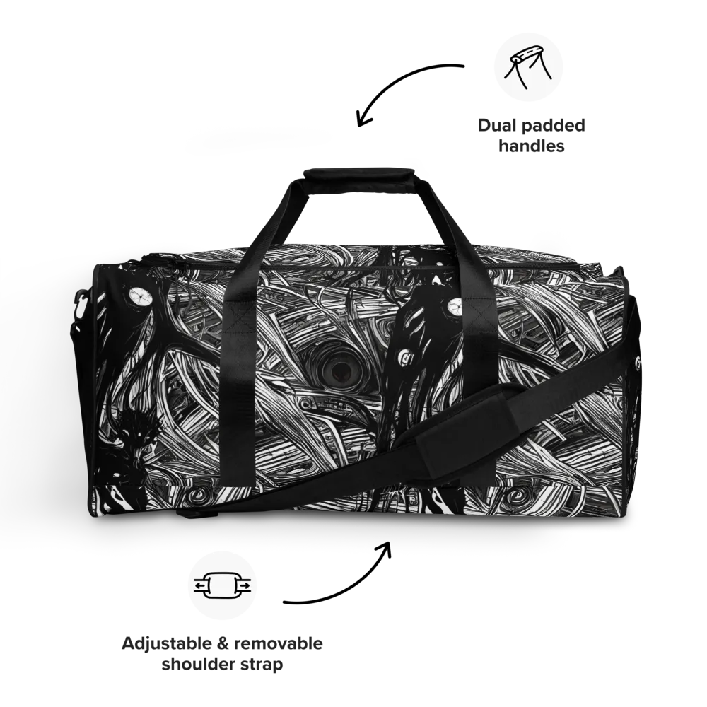 Mesmeric Tangles on Duffle Bag — Front