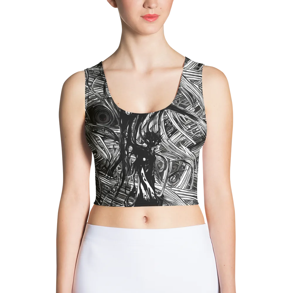 Mesmeric Tangles on Crop Top — Front