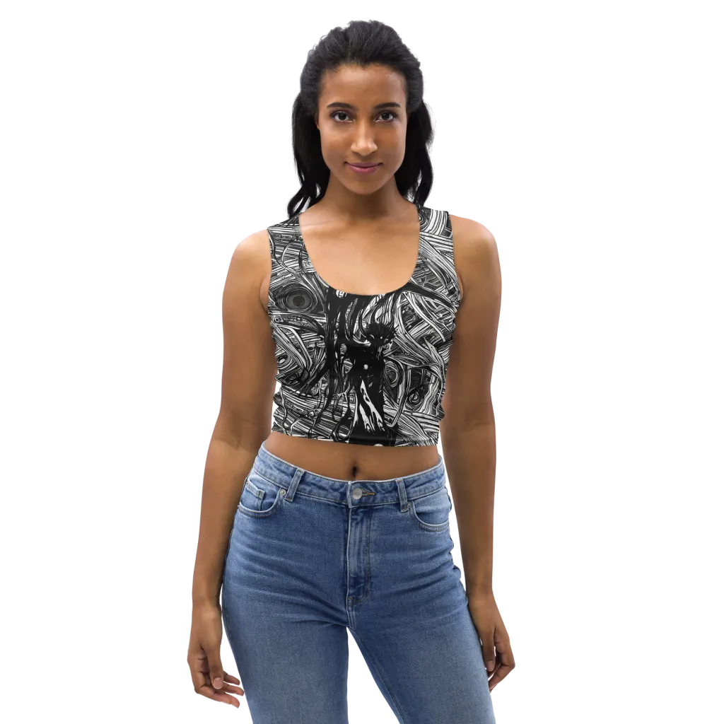 Mesmeric Tangles on Crop Top — Front