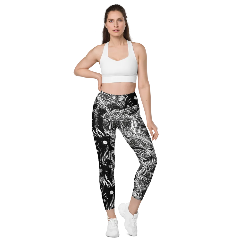 Mesmeric Tangles on Leggings with Pockets — Front