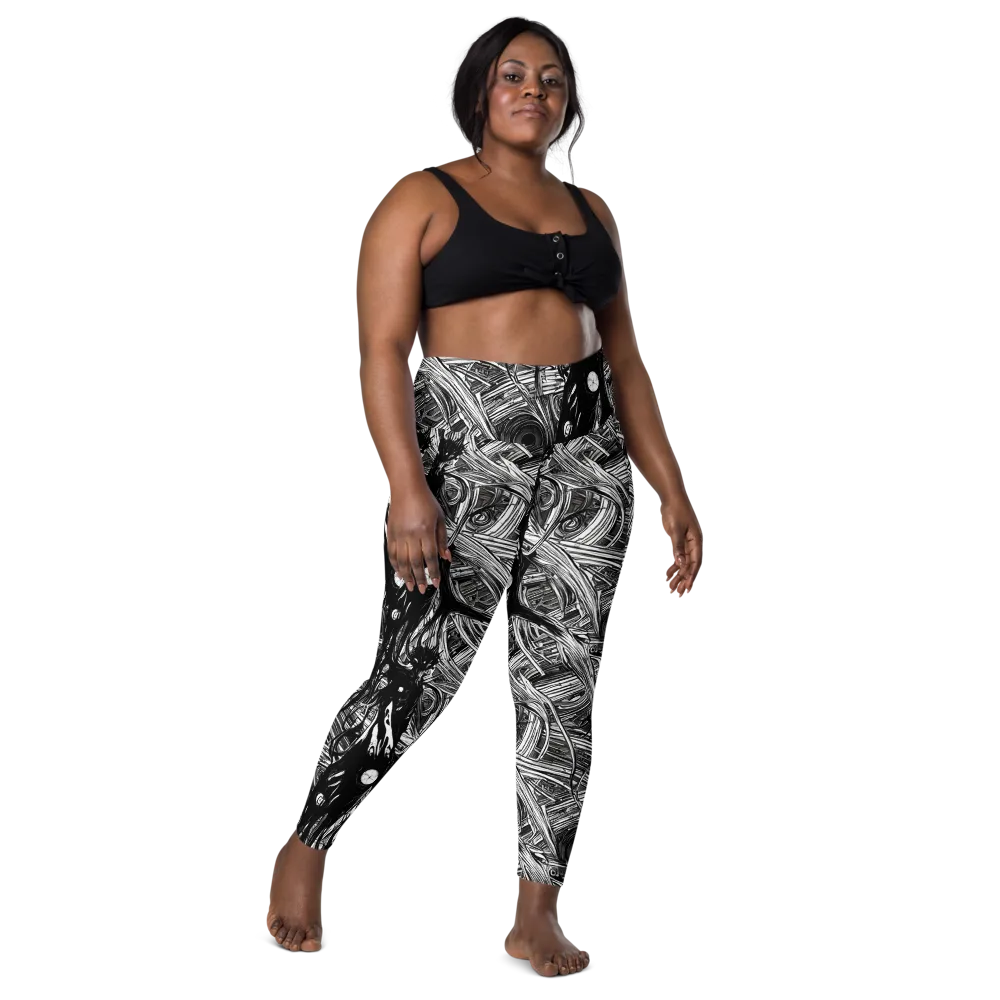 Mesmeric Tangles on Leggings with Pockets — Front