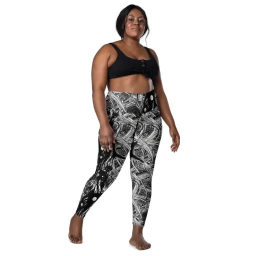 Mesmeric Tangles on a Leggings with Pockets