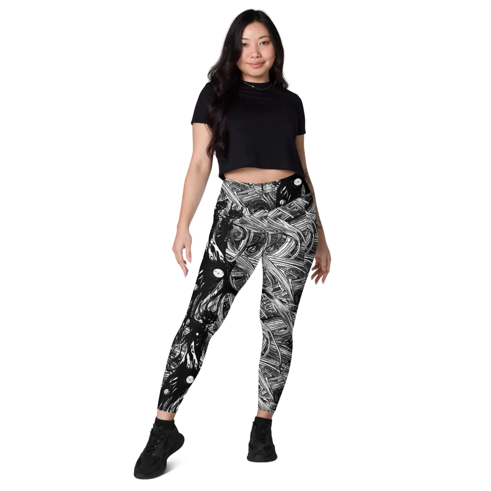 Mesmeric Tangles on Leggings with Pockets — Front