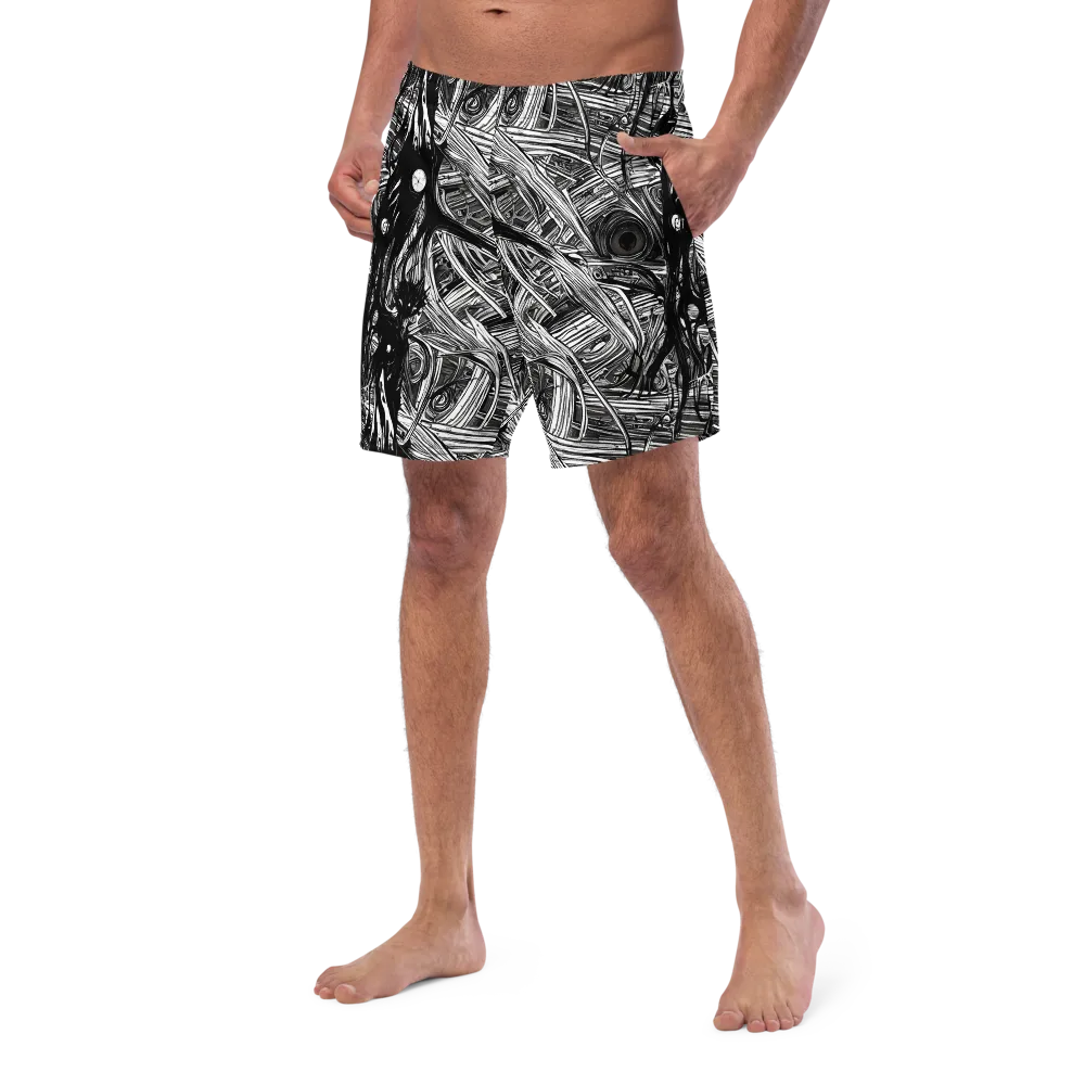 Mesmeric Tangles on Swim Trunks — Left Front