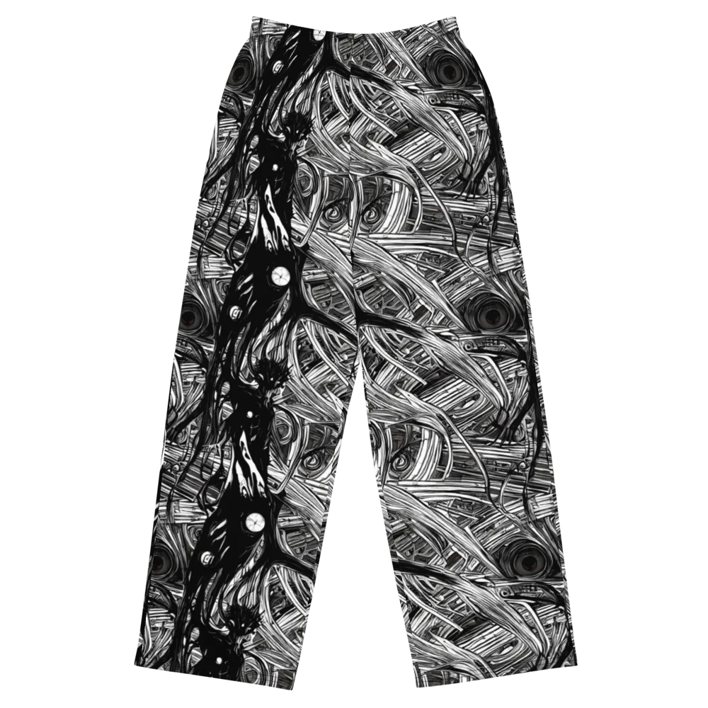 Mesmeric Tangles on Wide-Leg Pants — Front