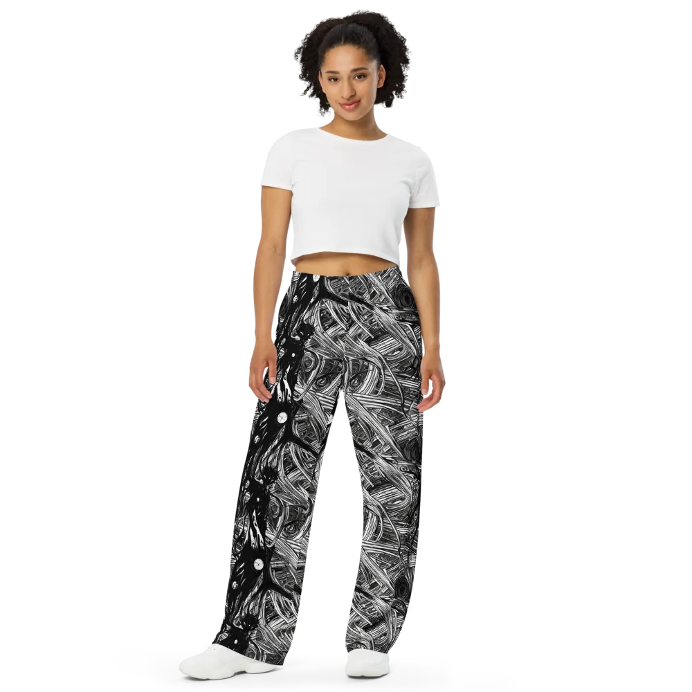 Mesmeric Tangles on Wide-Leg Pants — Front