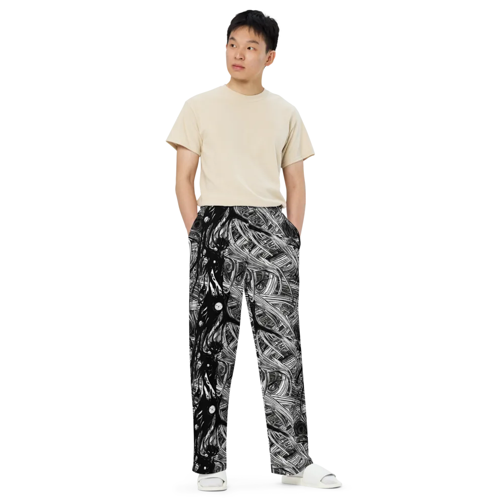 Mesmeric Tangles on Wide-Leg Pants — Front