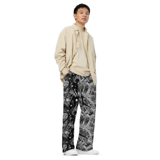 Mesmeric Tangles on a Wide-Leg Pants