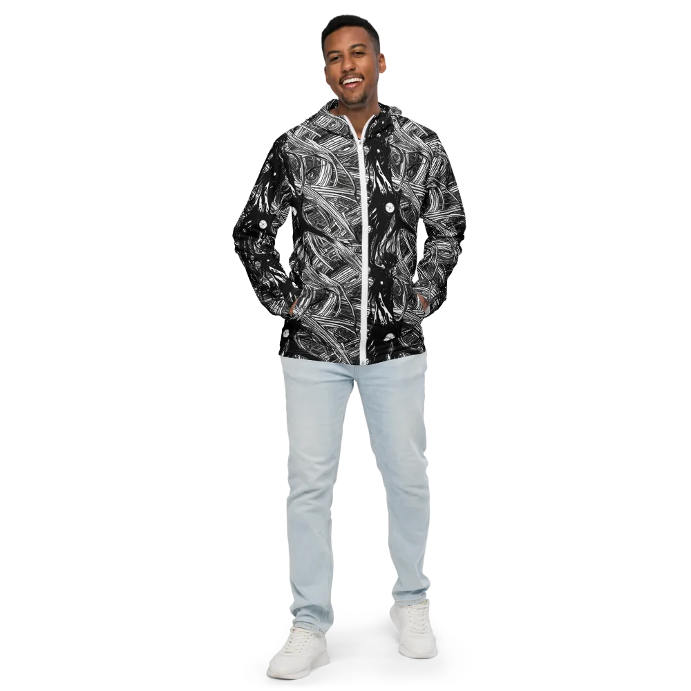 Mesmeric Tangles on Men's Windbreaker — Front
