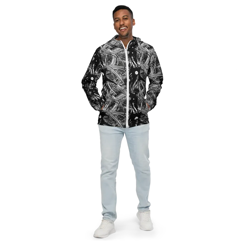 Mesmeric Tangles on Men's Windbreaker — Front