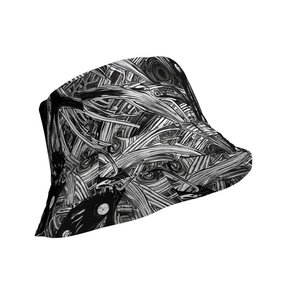Mesmeric Tangles on Reversible Bucket Hat — Product details Outside