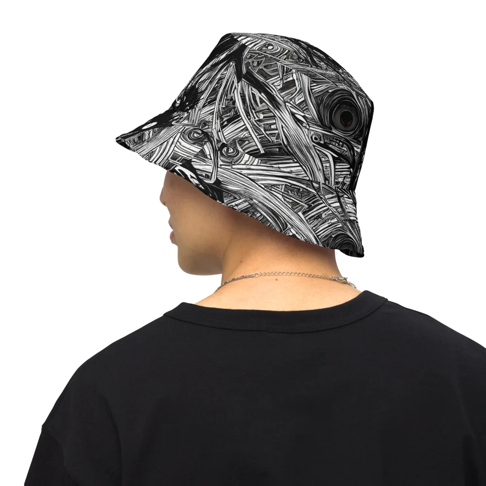 Mesmeric Tangles on Reversible Bucket Hat — Back Inside
