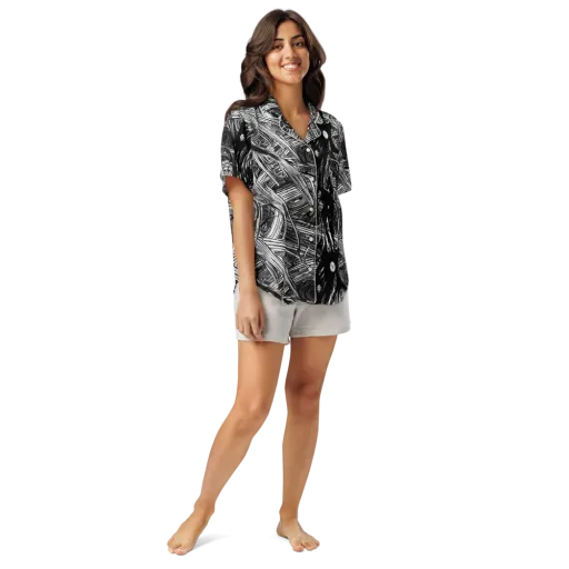 Mesmeric Tangles on a Women's Short Sleeve Pajama Top