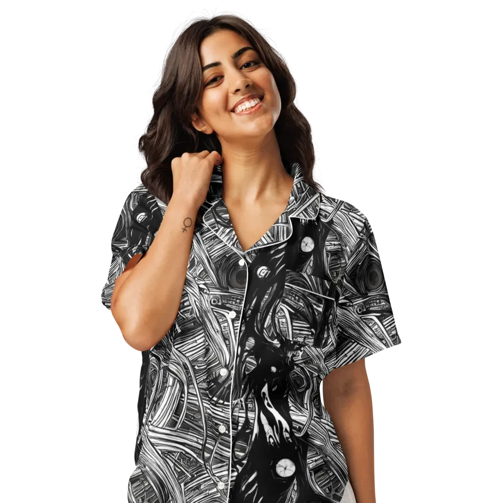 Mesmeric Tangles on Women's Short Sleeve Pajama Top — Front