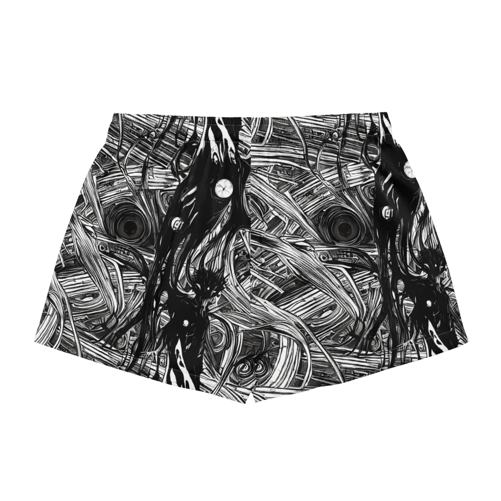 Mesmeric Tangles on Women's Pajama Shorts — Back