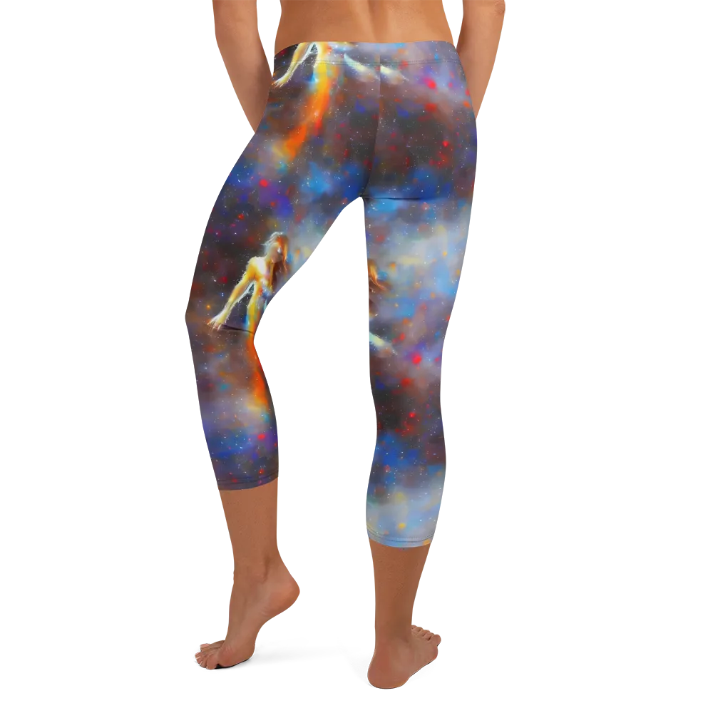 Impressionist Drift on Capri Leggings — Back