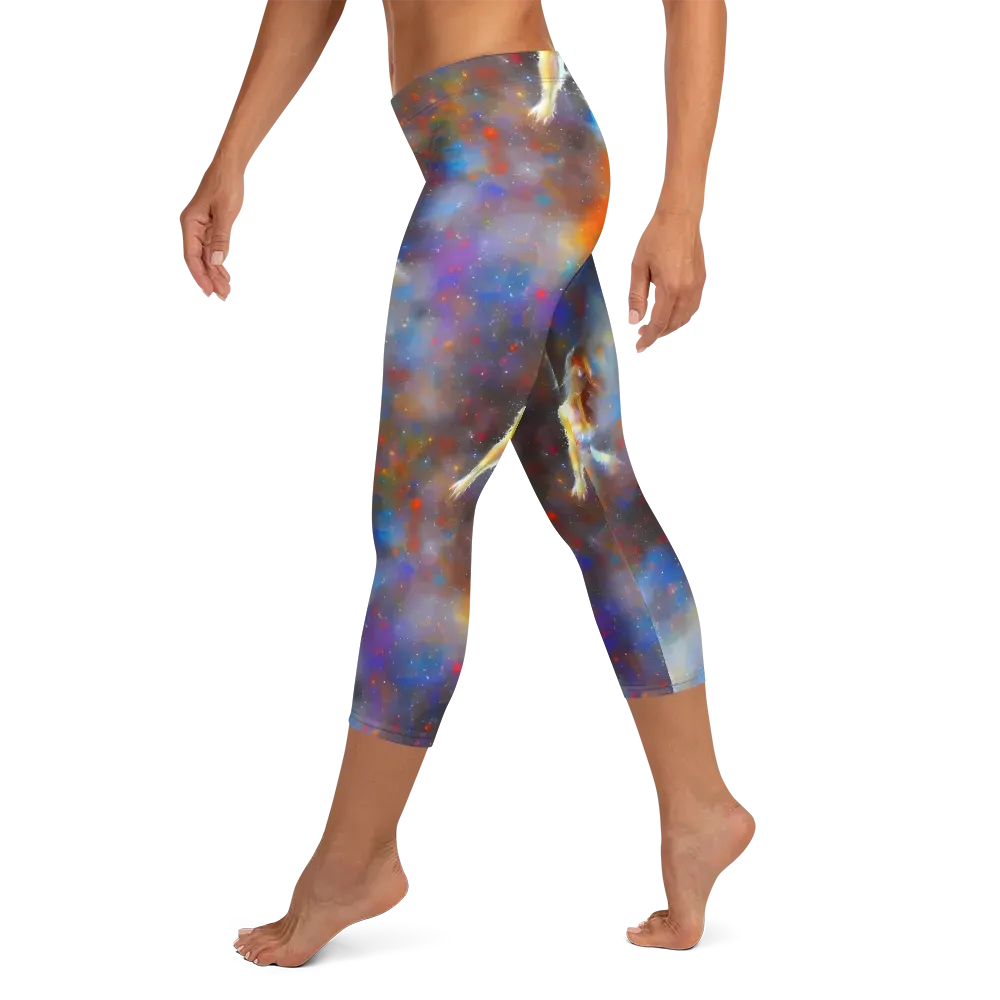 Impressionist Drift on Capri Leggings — Left