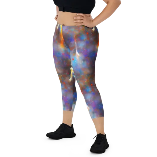 Impressionist Drift on a Capri Leggings