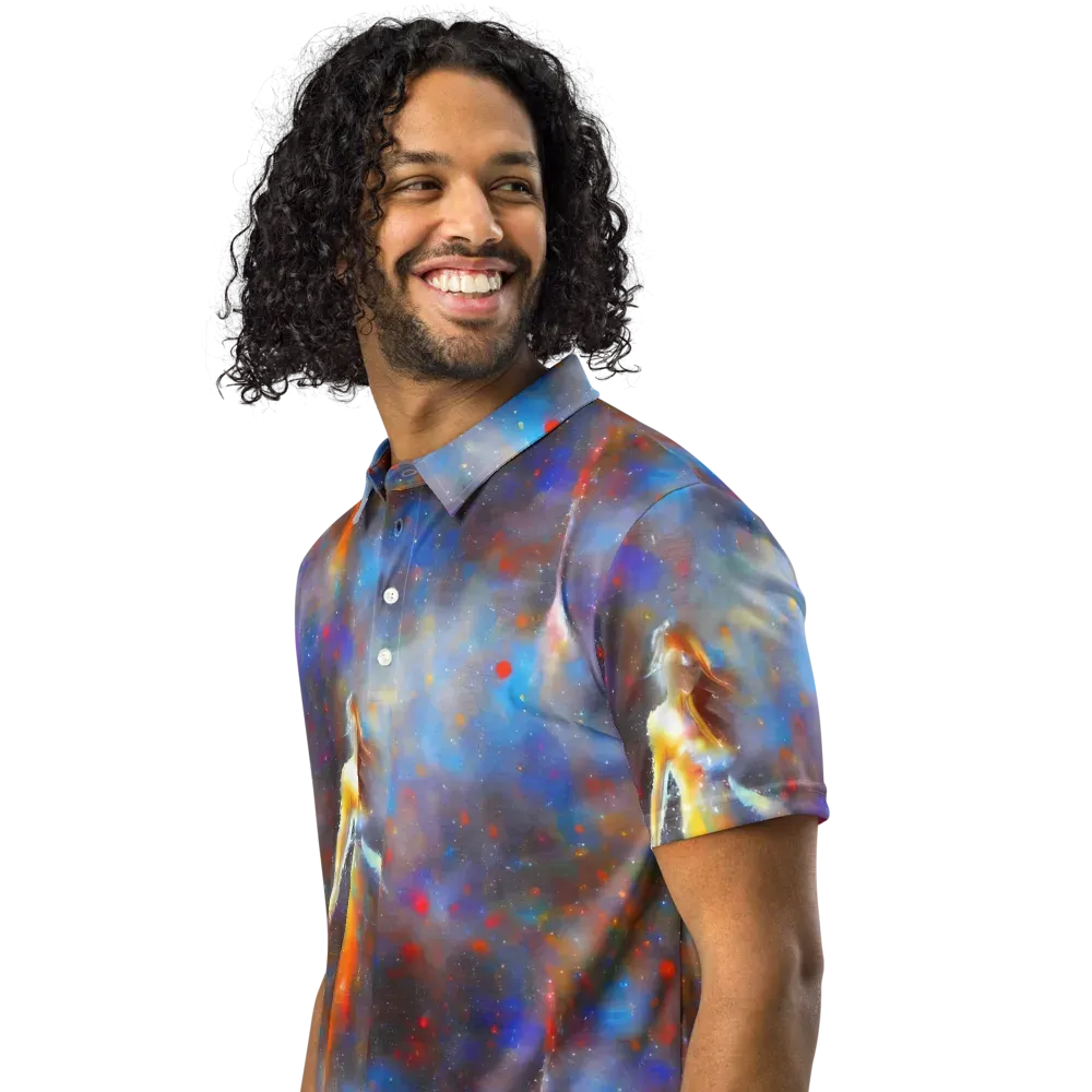 Impressionist Drift on Men's Slim Fit Polo Shirt — Left Front