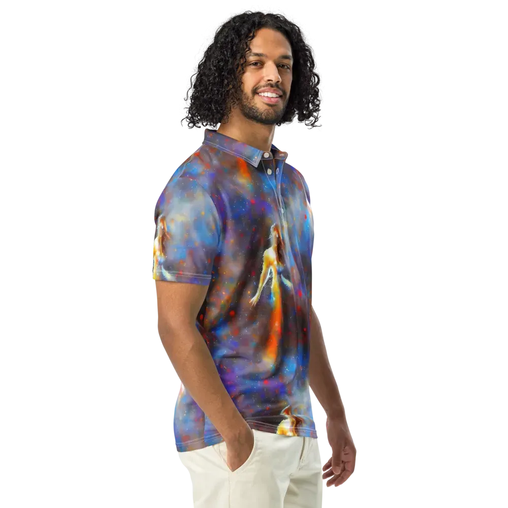 Impressionist Drift on Men's Slim Fit Polo Shirt — Right Front