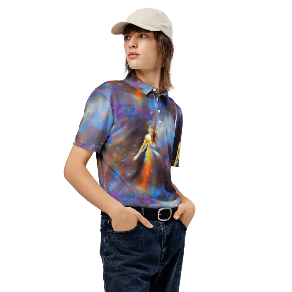 Impressionist Drift on Men's Slim Fit Polo Shirt — Right Front