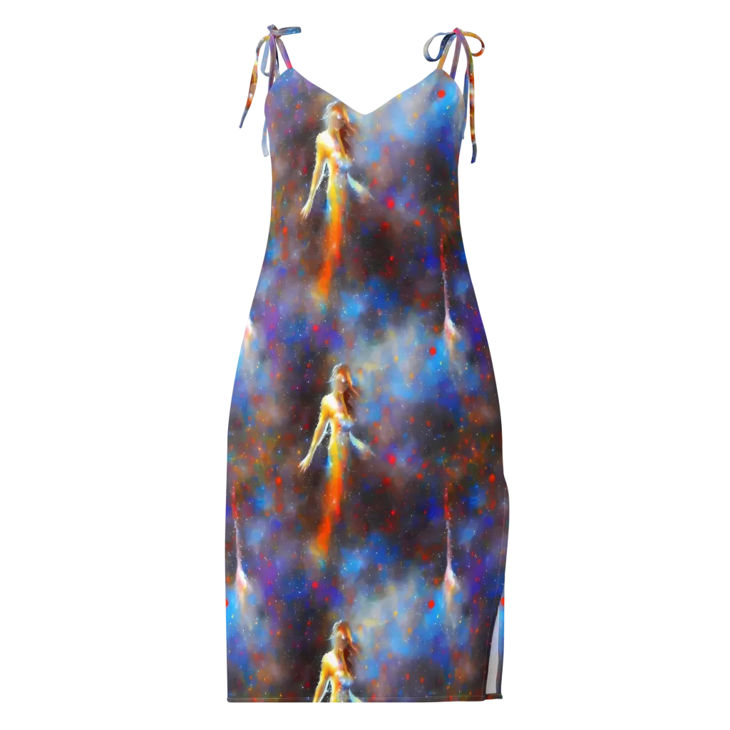 Impressionist Drift on Slip Dress — Front
