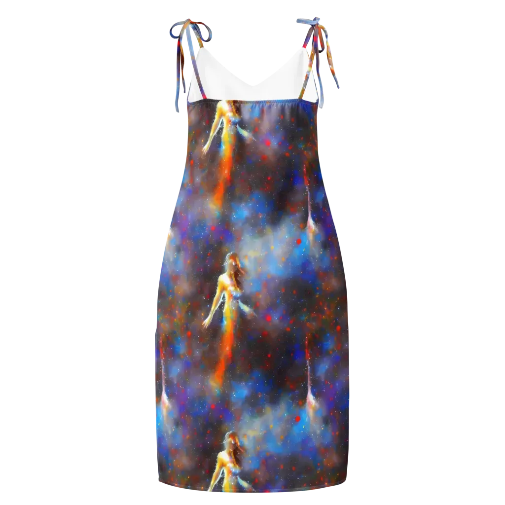 Impressionist Drift on Slip Dress — Back