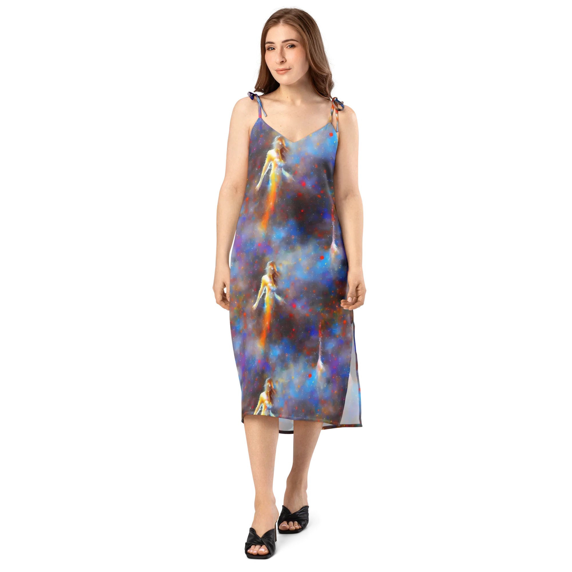 Impressionist Drift on Slip Dress — Front