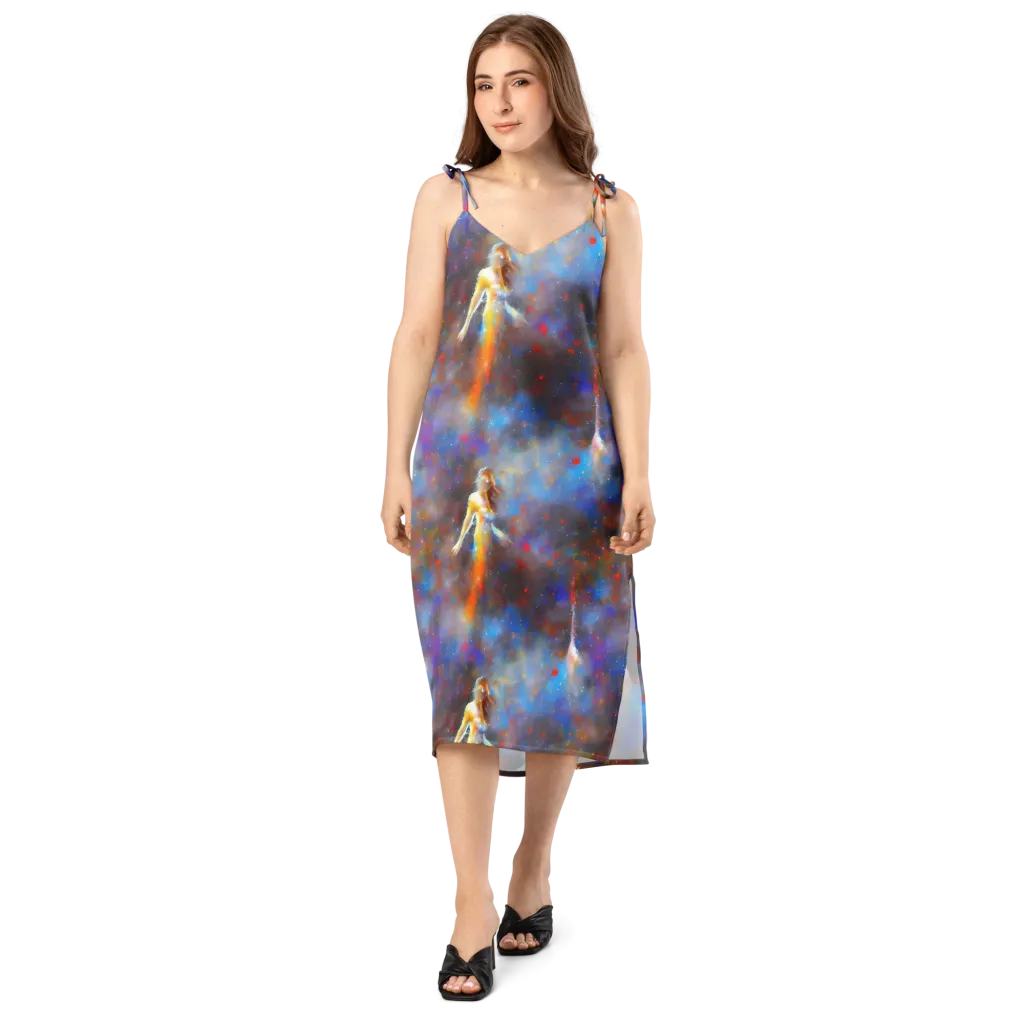Impressionist Drift on Slip Dress — Front