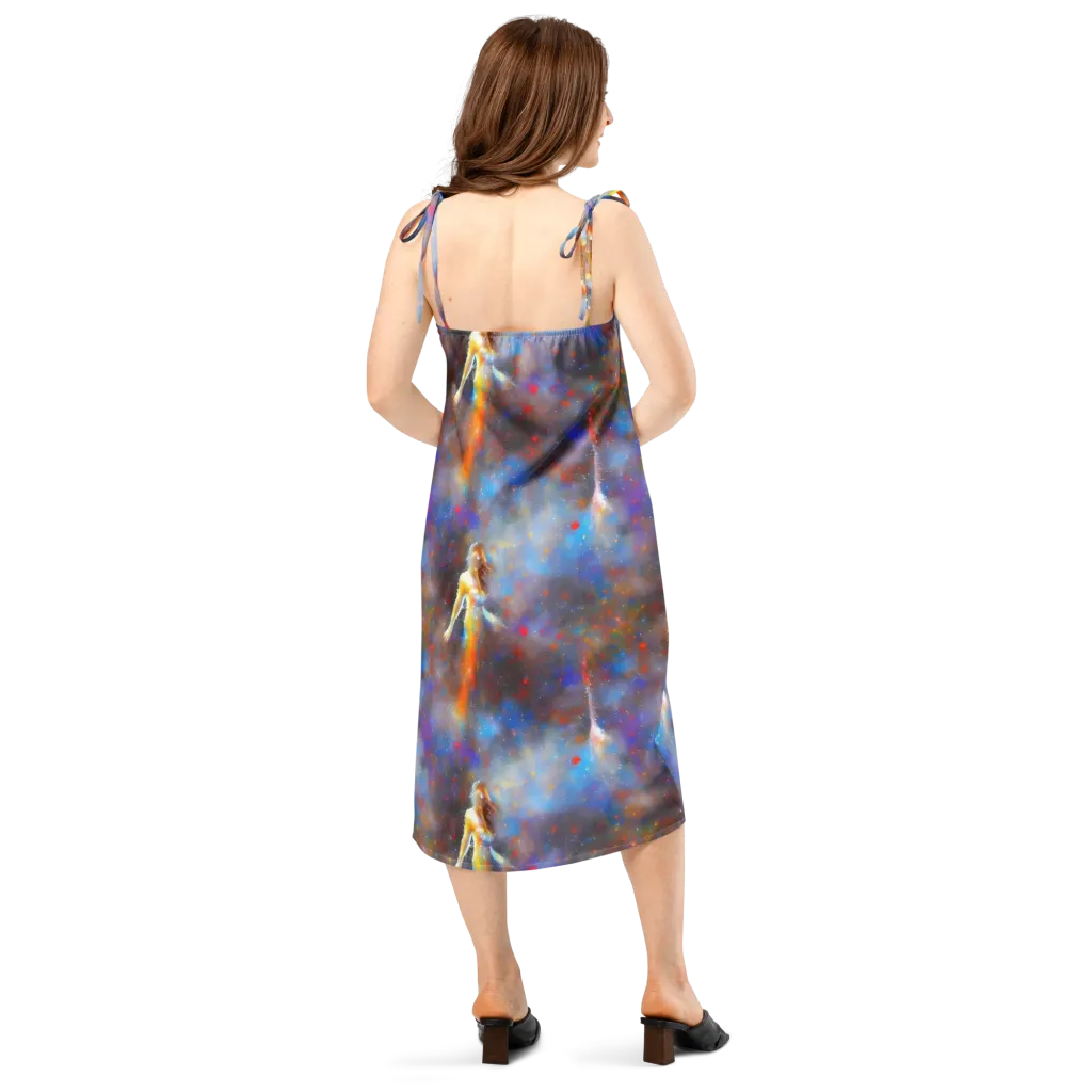 Impressionist Drift on Slip Dress — Back