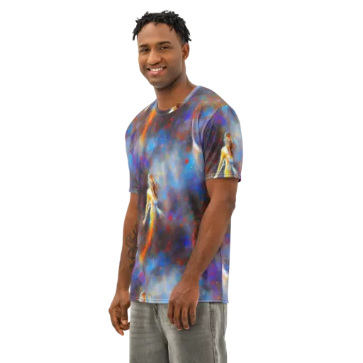 Impressionist Drift on a Men's Cotton Crew Neck T-Shirt