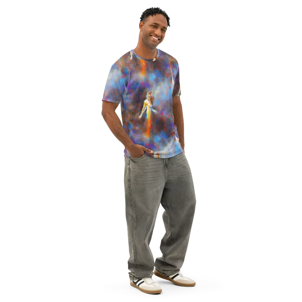 Impressionist Drift on Men's Cotton Crew Neck T-Shirt — Right Front