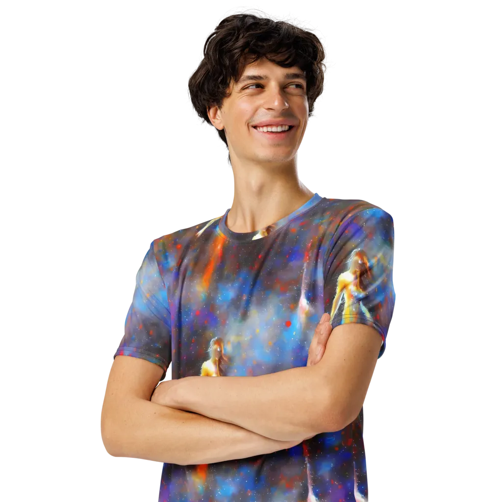 Impressionist Drift on Men's Crew Neck T-Shirt — Left Front