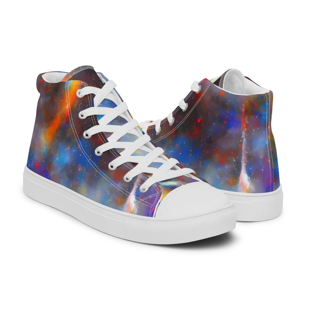 Impressionist Drift on Men's High Top Canvas Shoes — Right