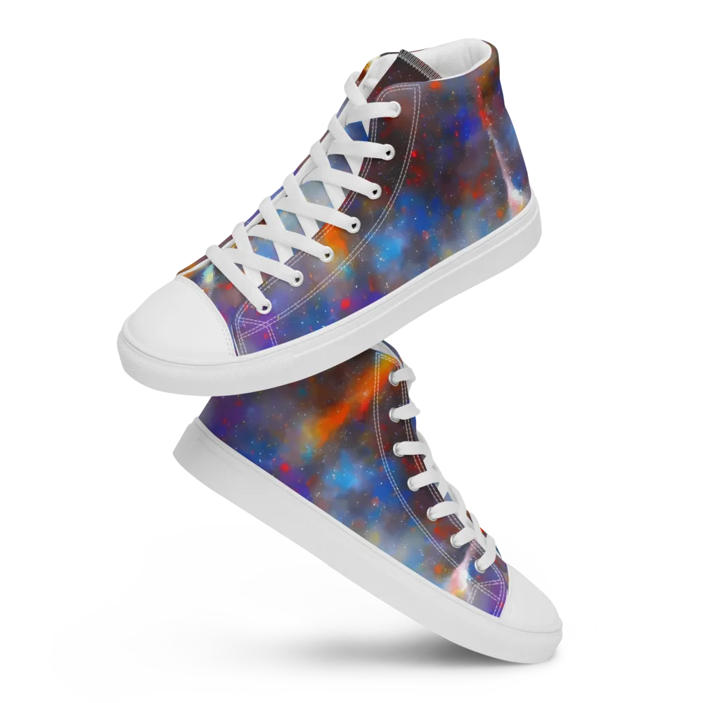 Impressionist Drift on Men's High Top Canvas Shoes — Front