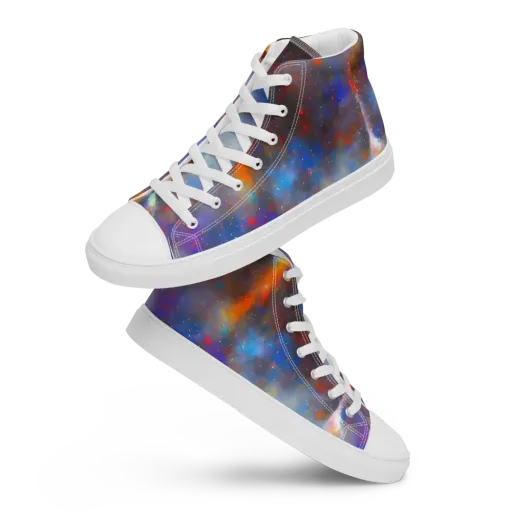 Impressionist Drift on a Men's High Top Canvas Shoes
