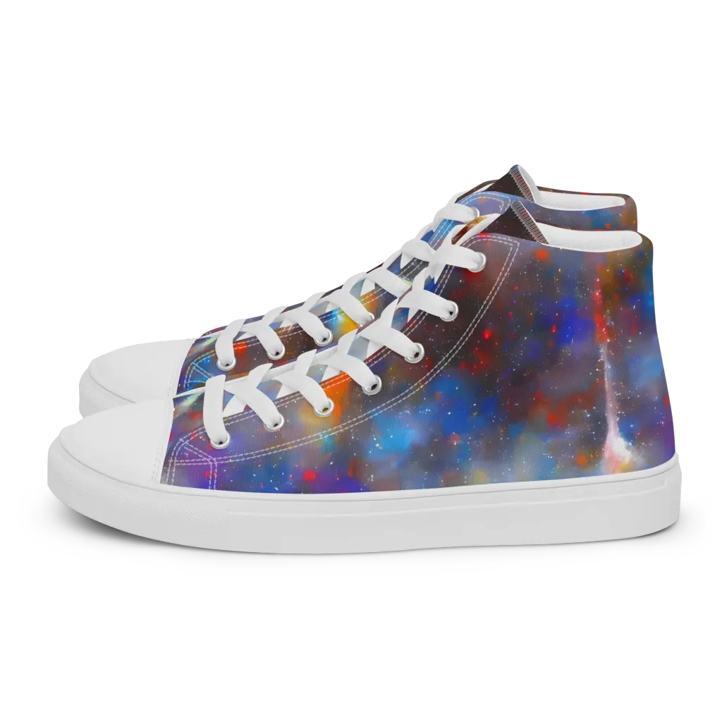 Impressionist Drift on Women's High Top Canvas Shoes — Left