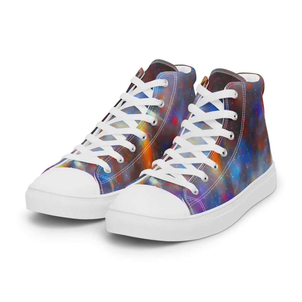 Impressionist Drift on Women's High Top Canvas Shoes — Left Front