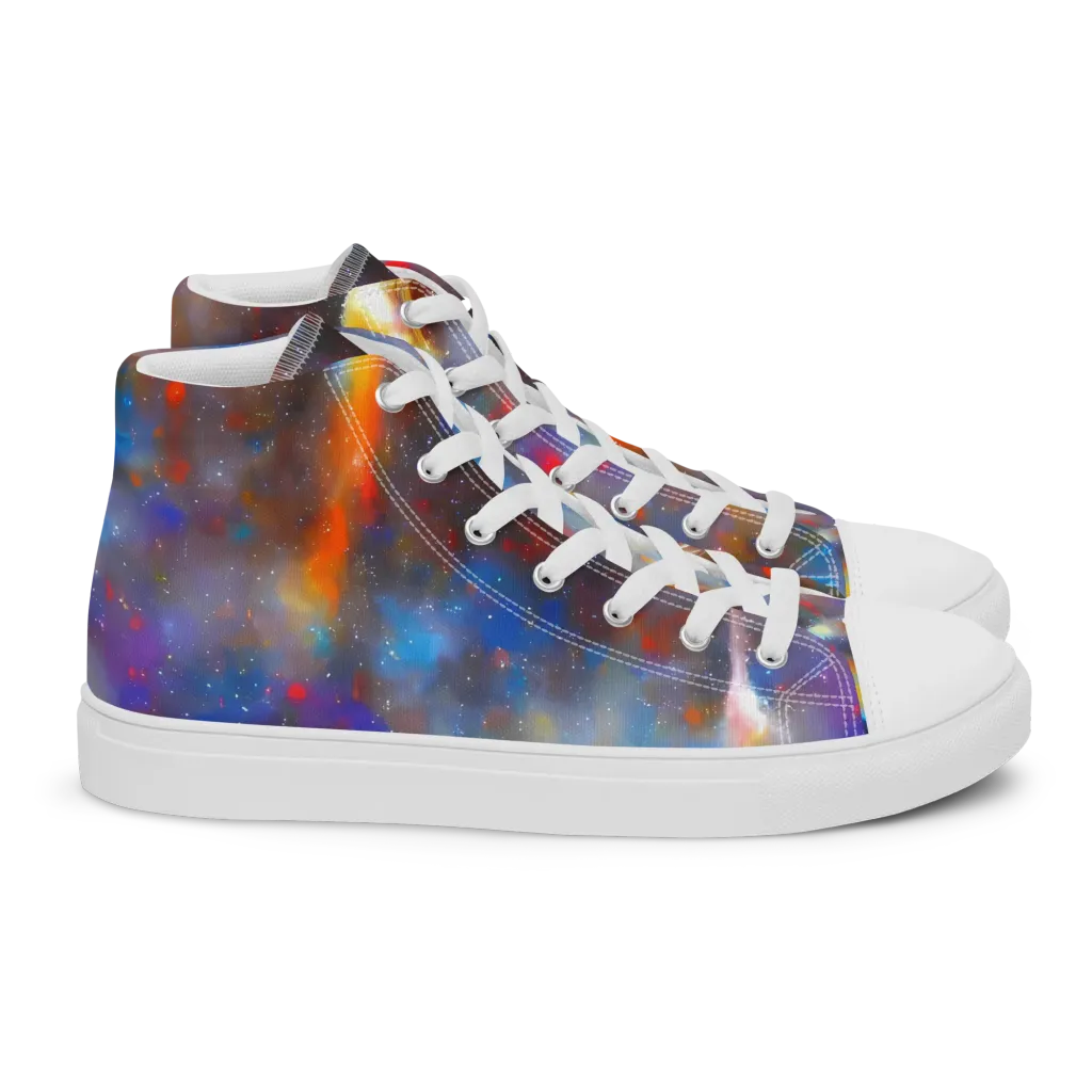 Impressionist Drift on Women's High Top Canvas Shoes — Right