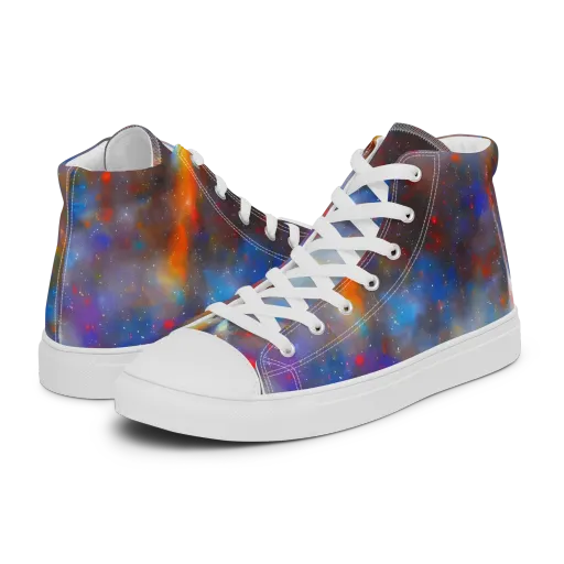Impressionist Drift on a Women's High Top Canvas Shoes
