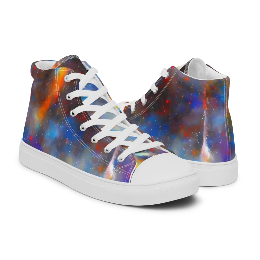 Impressionist Drift on Women's High Top Canvas Shoes — Right