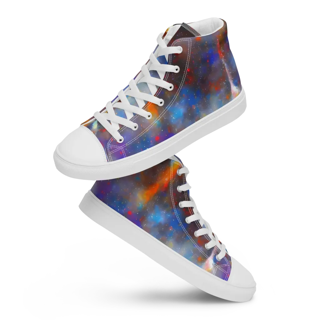 Impressionist Drift on Women's High Top Canvas Shoes — Front