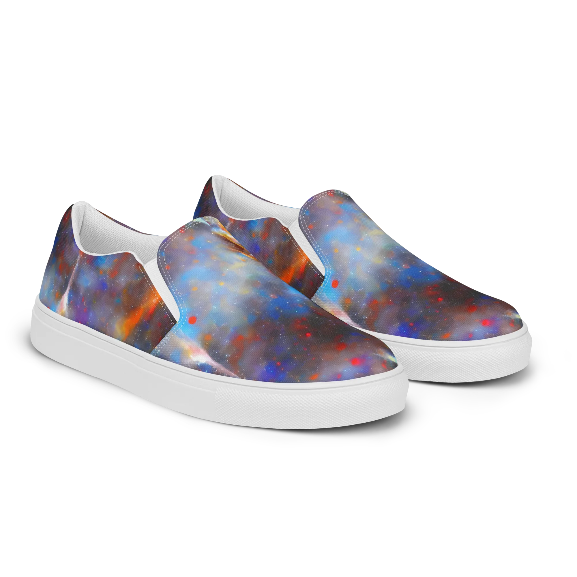 Impressionist Drift on Men's Slip-On Canvas Shoes — Right Front