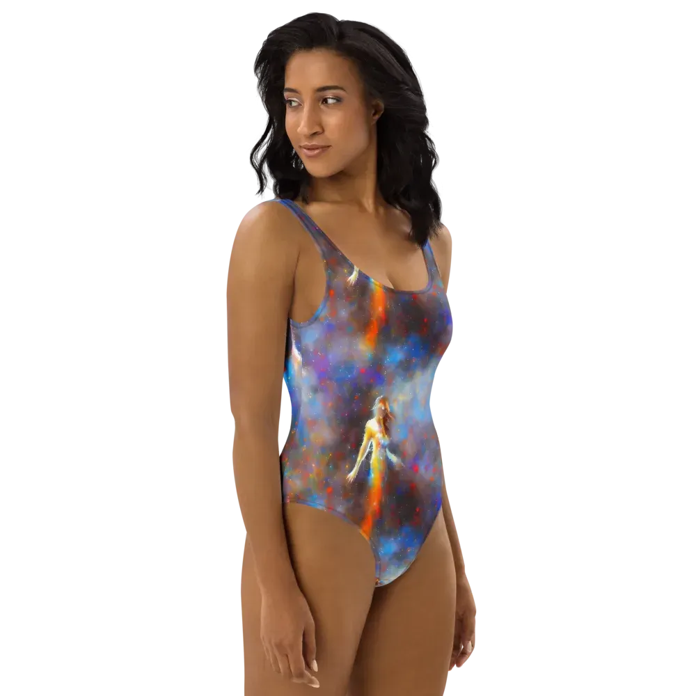 Impressionist Drift on One-Piece Swimsuit — Right