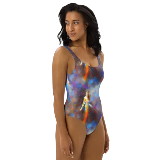 Impressionist Drift on a One-Piece Swimsuit