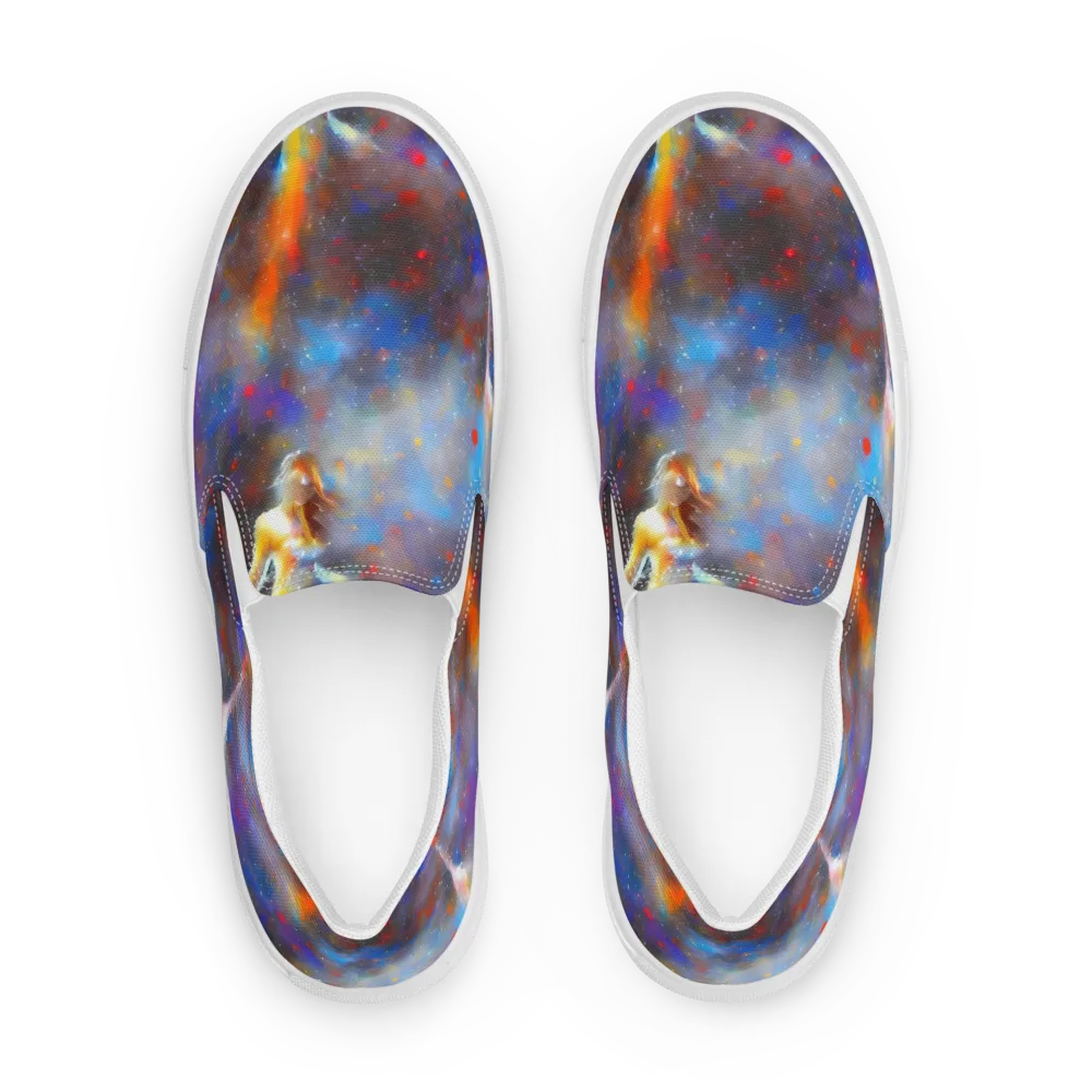 Impressionist Drift on Women's Slip-On Canvas Shoes — Front