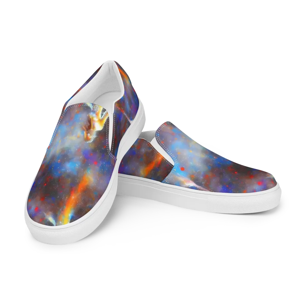 Impressionist Drift on Women's Slip-On Canvas Shoes — Left Front