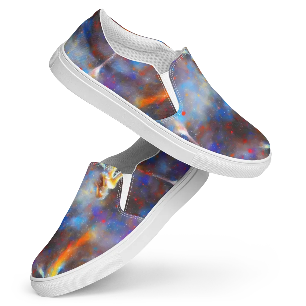 Impressionist Drift on Women's Slip-On Canvas Shoes — Front