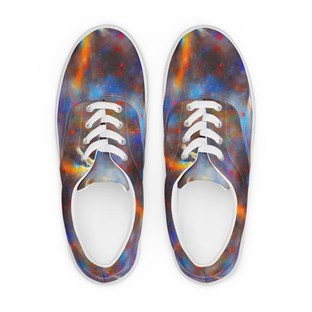 Impressionist Drift on Men's Lace-Up Canvas Shoes — Front
