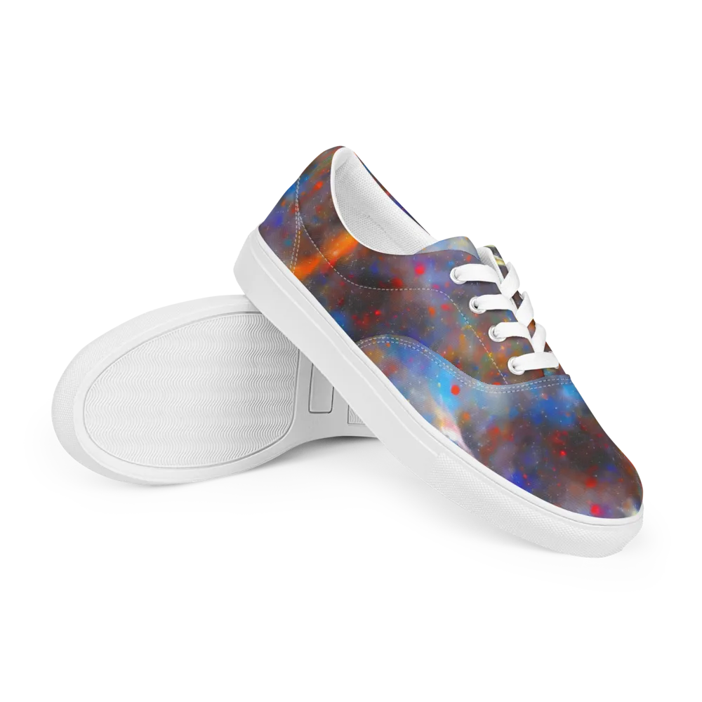 Impressionist Drift on Men's Lace-Up Canvas Shoes — Right Front